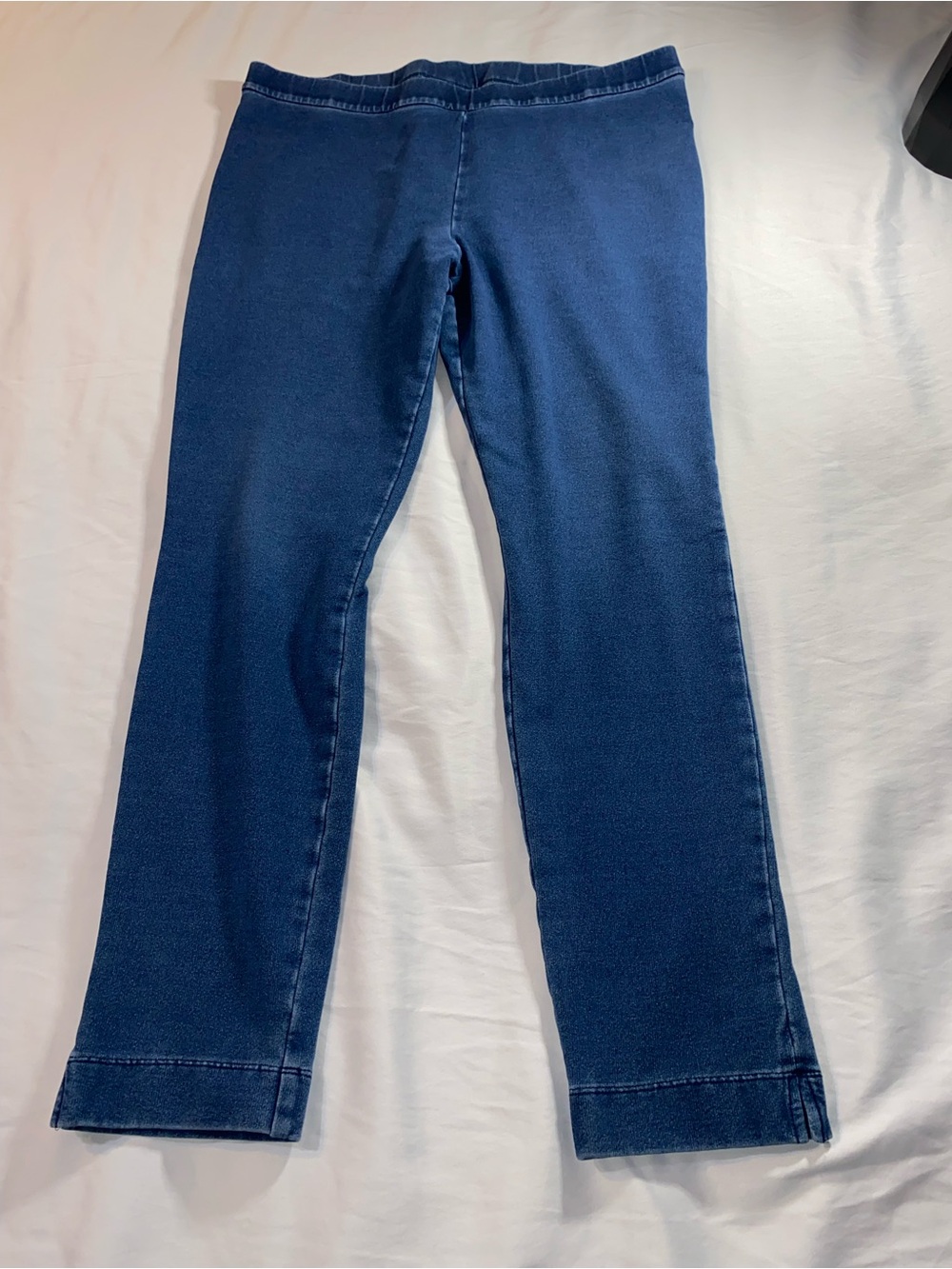 Pure J Jill Indigo Ankle Leggings Women's Large Blue Pull On Stretch Knit Denim
